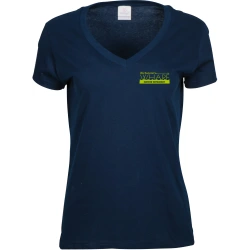 Ladies Cotton Vneck Tshirt Screened