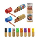 12 Colored Pencil Set in Tube w:Sharpener