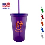 16 oz Tumbler w/ Lid and Straw