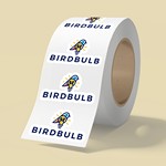 5 x 3 BOPP stickers on roll - 3.5mil