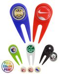 Golf Divot Tool w: Metal Ball Marker -Full Color