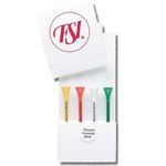 Golf Tee Matchbook Packet w: Four 2 3:4 Golf Tees