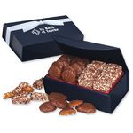 Navy Magnetic Closure Box w:English Butter